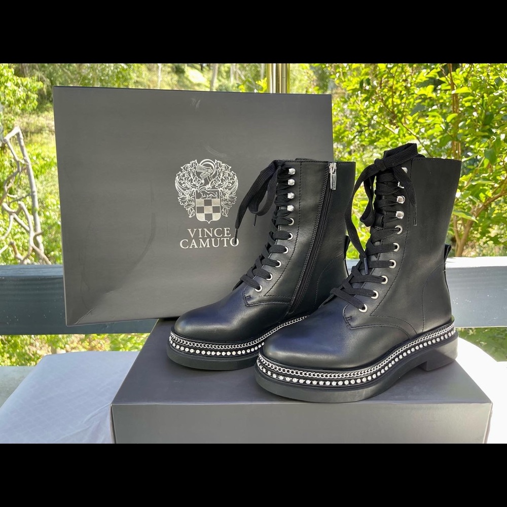 Vince Camuto Embellished Combat Boots